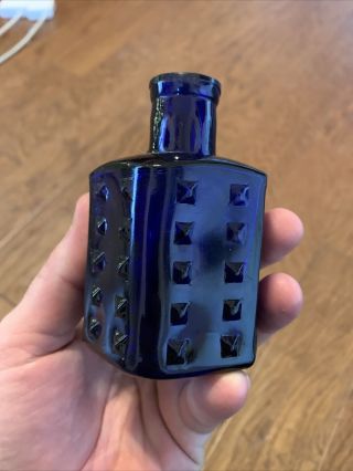 Very Rare Cobalt Blue Antique Poison Bottle