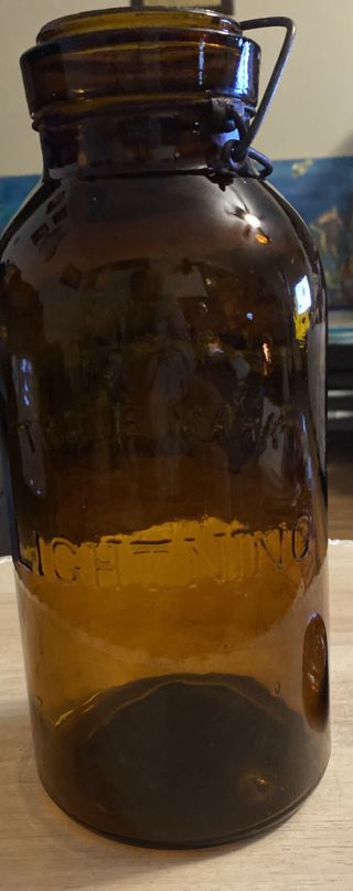 Trademark Lightning Dark Amber Half Gallon Mason Fruit Jar