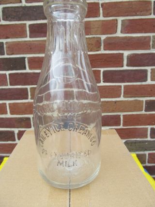 Vintage Gailey Ice Cream Co Dairy Qt Milk Bottle Delta York County Pa