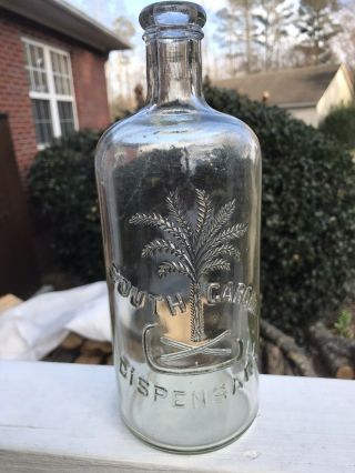 South Carolina Dispensary Bottle,  Palm Tree Quart Beautiful￼ E.  P.  Jr