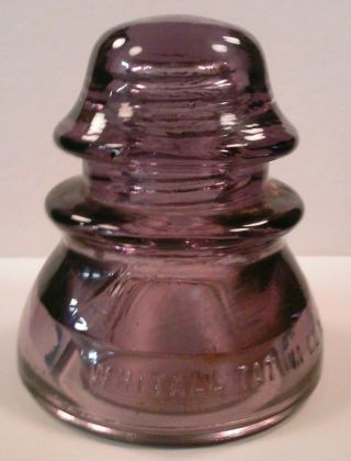 Cd 154 Whitall Tatum Co.  No 1 - Made In U.  S.  A.  Amethyst Purple Glass Insulator