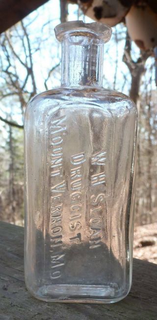 Missouri Drug Store Bottle - W.  H.  Sloan - Mount Vernon - 1890s
