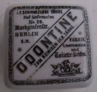 J.  F.  Schwarzlose Odontine Berlin Pot Lid And Base