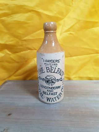 Rare Belfast Mineral Water Co Ltd Stoneware Bottle Trayders Reg.  Bristol Pottery