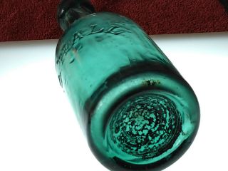 D.  G.  Hall Deep Teal Green Iron Pontiled Blop Top Mineral Water/soda Bottle