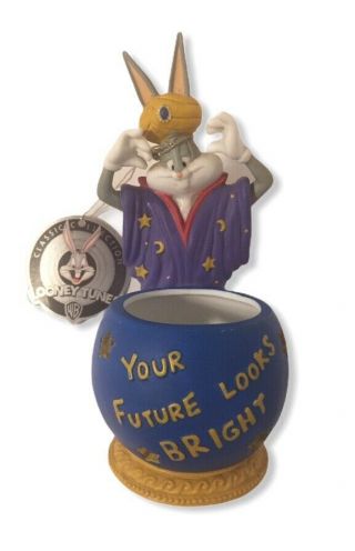 Vintage Goebel Looney Tunes Bugs Bunny " Your Future Looks Bright " Candle Holder