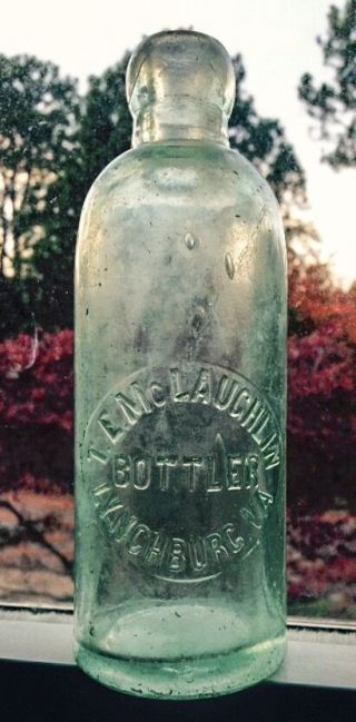 1900s T.  E.  Mclaughlin Hutchinson Soda Bottle,  Lynchburg,  Va Hutch