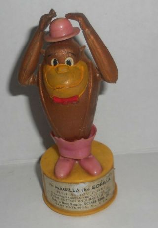 Vintage Magilla Gorilla Hanna Barbera Kohner Push Button Puppet Toy Hong Kong