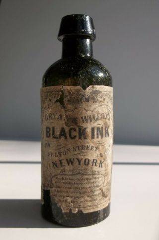 Ink Bottle With Label " Bryan& Wilcox 