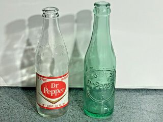 Vintage Soda Bottle Dr Pepper Soda Bottles 2 Old Bottles Dr Pepper Bottle
