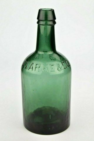 Rare Clarke & Co.  York Mineral Water Bottle Iron Pontil 19th Century