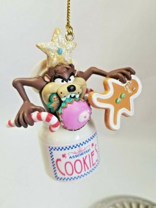 Warner Bros Looney Tunes Taz Cookie Jar Ornament 1996
