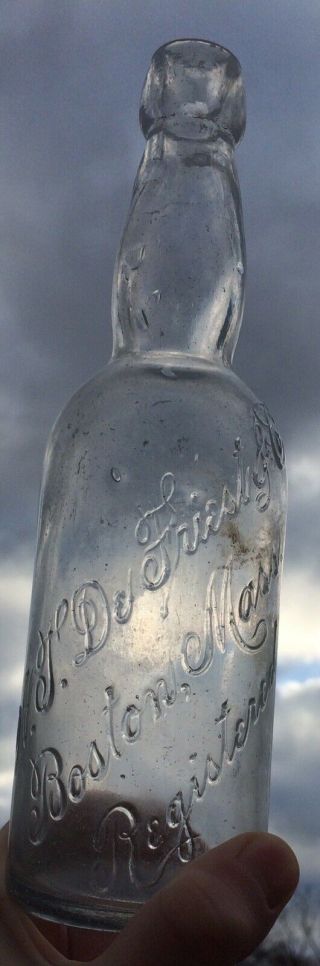 Antique Lemp Brewery W.  T Defriest & Co Boston Mass Blob Top Beer Bottle C.  1885