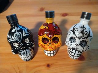 Kah Tequila Hand - Painted Sugar Skull 50 Ml Anjeo Reposado Blanco Set