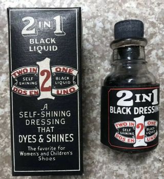 1 Bottle Of Black 2 In 1 Shoe Polish With Packing / 2 1/2 Oz