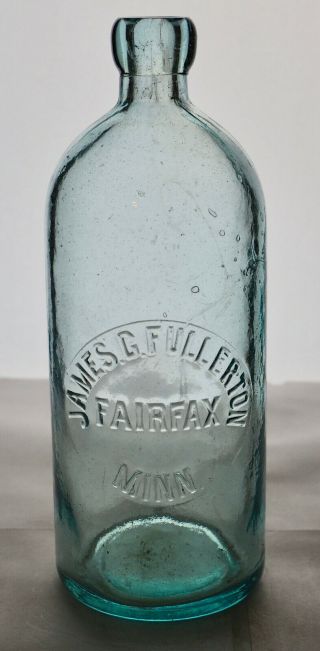 Old Quart Hutch Hutchinson Soda Bottle – James C.  Fullerton Fairfax Mn - Mn0125
