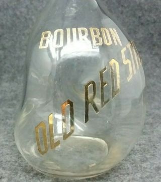 BOURBON OLD RED STILL Gold Etched Back Bar Decanter Pinch Liquor Bottle Whiskey 3