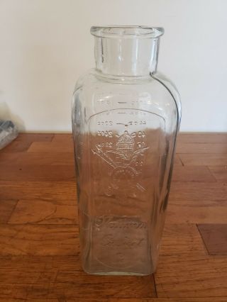 Antique National Casket Co.  Embalming Bottle Jar 60oz