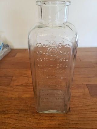 Antique National Casket Co.  Embalming Bottle Jar 60oz 3