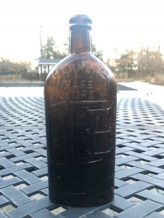 Early Warner’s Safe Cure Amber Glass Bottle Melbourne London Toronto Rochester