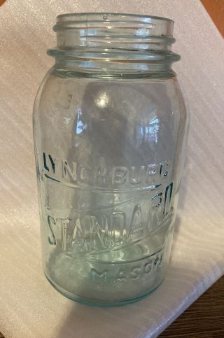 Rare Lynchburg Standard Smooth Lip Beaded Neck Seal Quart Mason Jar