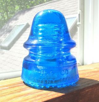 Stunning Glowing Peacock Blue Cd 162 H.  G.  Co Signal Style Glass Insulator (5)