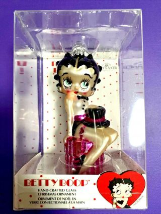 Betty Boop Hand Crafrted Glass Christmas Ornament