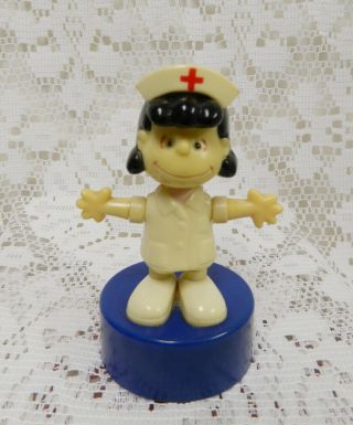 Vtg Peanuts Lucy Nurse Push Bottom Puppet By Ideal Toys Hong Kong