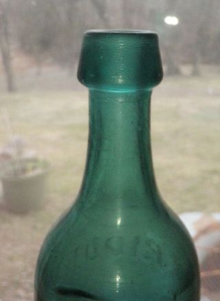 PHILADELPHIA,  PA Teal Green,  Iron Pontil Soda,  W.  RIDDLE,  Fancy ' R ',  1850 ' s 3