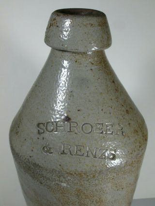Stoneware Ginger Beer Bottle,  Schroeer & Renz - Buffalo Ny Champagne Cider 1880s