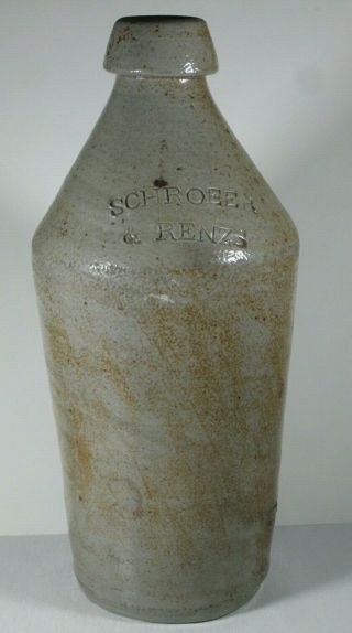 Stoneware Ginger Beer Bottle,  SCHROEER & RENZ - Buffalo NY Champagne Cider 1880s 2