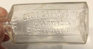 Oh Ohio Circleville Pickaway County George Grant Girard Pharmacy Medicine Bottle