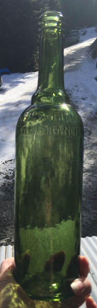 Early San Francisco Chevalier And Co.  Embossed Whiskey Bottle