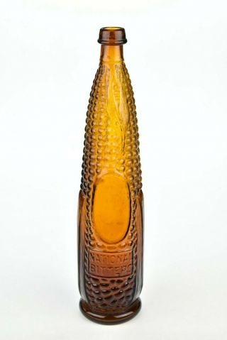 National Bitters Figural Corn Bottle 19th Century