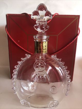 Remy Martin Louis Xiii Empty Cognac Baccarat Crystal Bottle Decanter & Box Old
