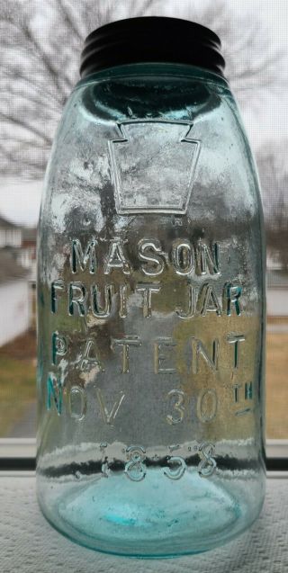 Half Gallon Keystone Mason Fruit Jar Patent Nov 30th 1858 Jar