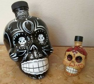 Kah Tequila Hand - Painted Skull 750 Ml & 50 Ml Empty Bottles