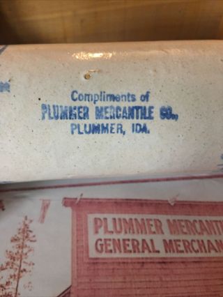 Early Redwing Plummer,  Idaho Plummer Mercantile Co.  Advertising Rolling Pin 2