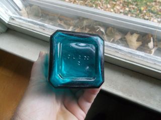 1890 C.  L.  G.  CO (CARR LOWREY GLASS CO BALTIMORE) TEAL BLUE 8 