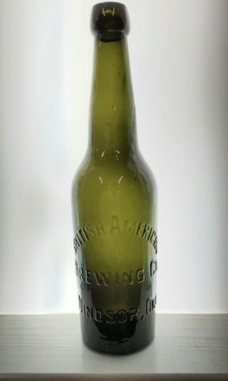 British American Brewing Co.  Blob Top Beer Bottle Winsor,  Ont.