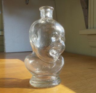 1870s Crying Baby Figural Cologne Or Hair Oil Bottle Emb T.  P.  S&co N.  Y.