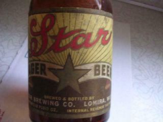 Star Lager Beer 12 oz Steinie Bottle IRTP Star Brewing Co Lomira Wis WI 2