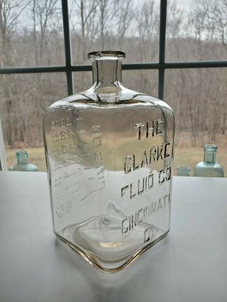 Great Large 1890s Poison Clarke Embalming Fluid Co Bottle 2