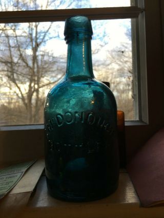 Port Carbon Pa T Mcdonough Iron Pontil Squat Green Blue Beer Soda Bottle