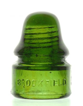 Cd 133 Brookfield - No 20 Yellow Green Glass Insulator