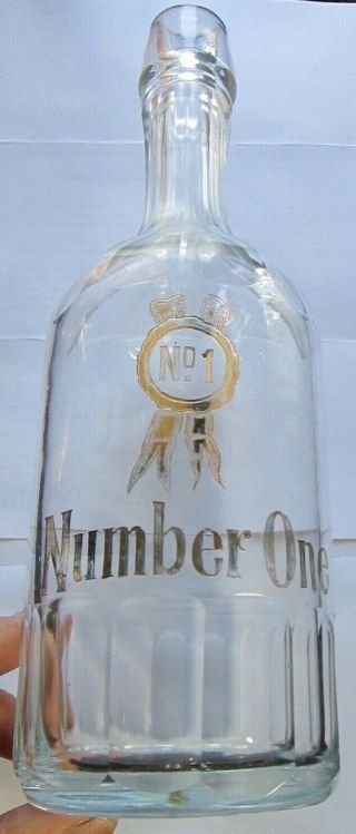 Number One Westheimer & Sons Cincinnati Ohio Faceted Cylinder Whiskey Decanter