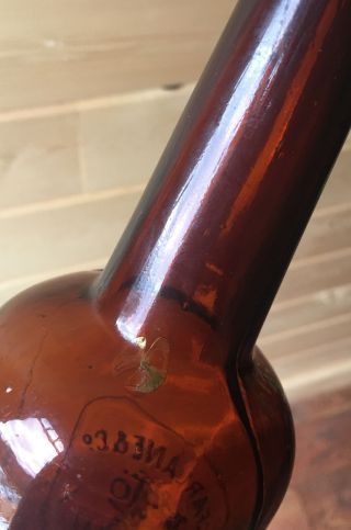Early Honolulu Macfarlane And Co.  Embossed Amber Whiskey Bottle 5