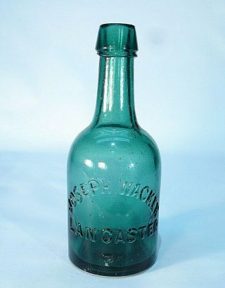 Joseph Wacker Lancaster Pa Great Example Green Squat Soda Or Beer Bottle
