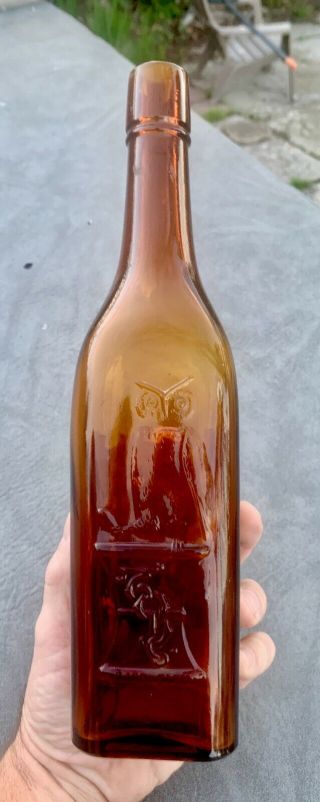 Amber Owl Drug Whiskey Top With Partial Label
