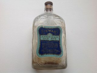 1920s Prohibition Whisky Empty Bottle Stewart American Old Rye Whiskey